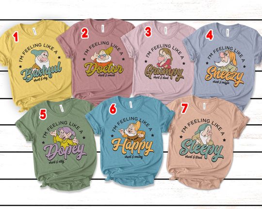 Seven Dwarfs Shirts, Seven Dwarfs Disney Group Shirts