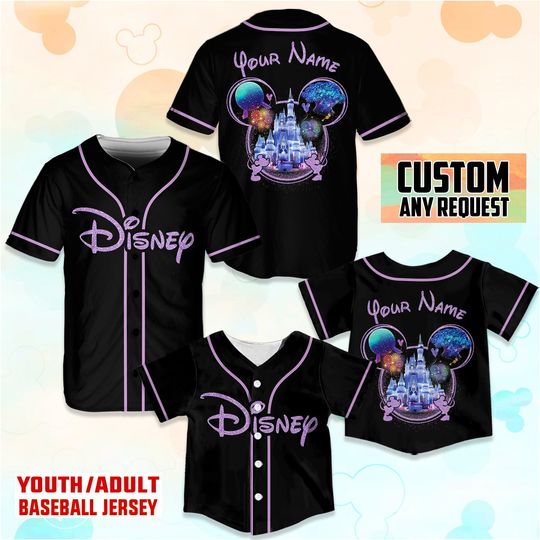 Personalized Disney Baseball Jersey, Mickey Mouse Jersey, Magic Kingdom Jersey