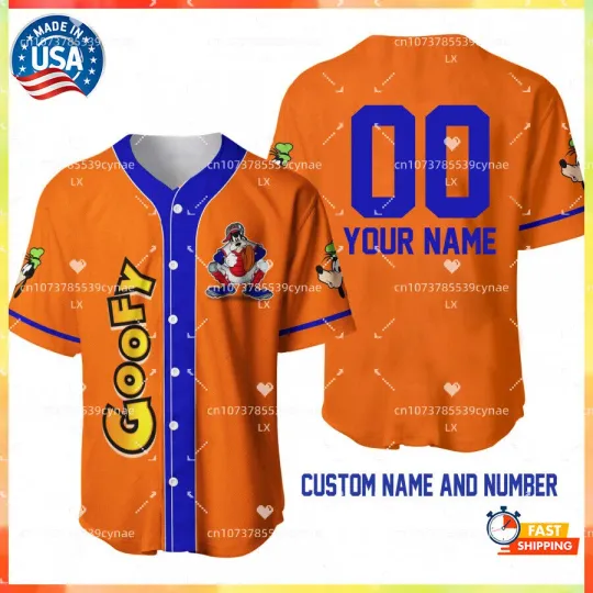 Disney Goofy Baseball Jersey Summer Oversize Baseball Jersey