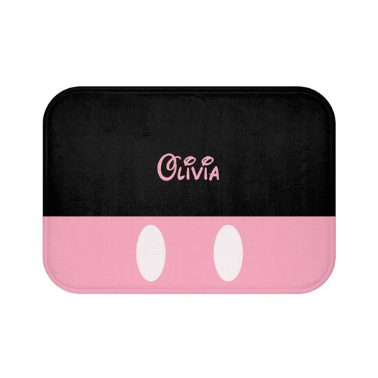 Personalized Minnie Mouse Disney Bath Mat, Disney Bathroom Decor