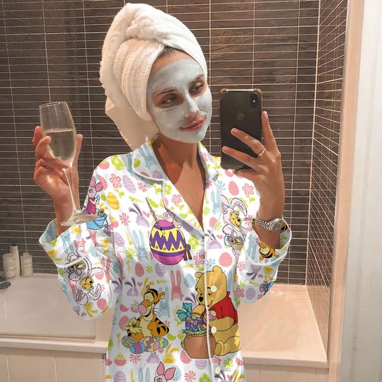 Floral Disney Easter Pajamas Easter Bunny Adult Pajamas Sets