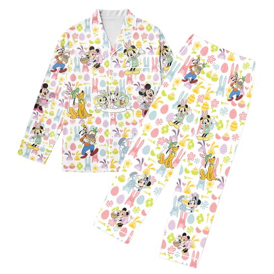 Disney Easter Bunny Pajamas Mickey Easter Adult Pajamas Sets