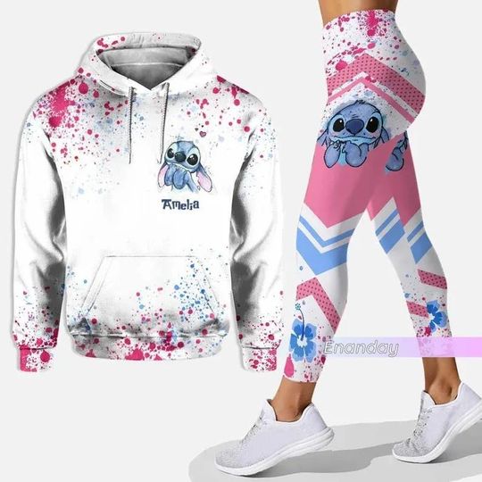 2023 New Disney Stitch Hoodie Legging Sets