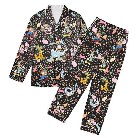 Happy Disney Easter Pajamas Easter Bunny Adult Pajamas Sets