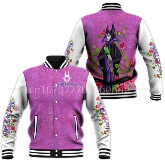 New Maleficent Baseball Jacket Disney Maleficent Cartoon