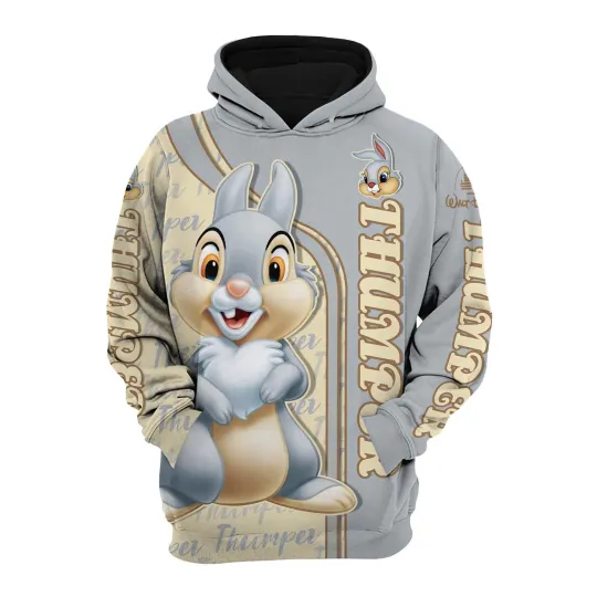 2024 3D Printing Thumper Rabbit Bambi Disney Cartoon Hoodie