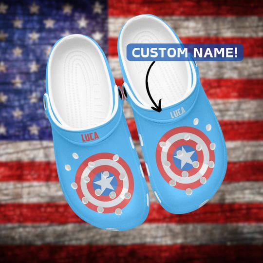 Superhero Clogs, Disney Clogs, Captain America Clogs,