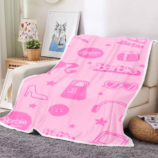Barbie Princess Disney Flannel Pink Fleece Blankets
