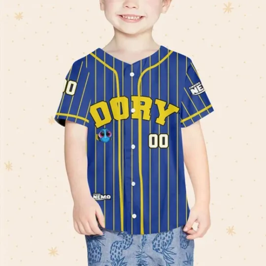 Personalize Finding Nemo Baby Dory Blue Jersey, Custom Disney Baseball Jersey