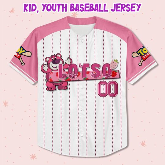 Custom Toy Story Lotso Pink, Personalized Text Jersey, Disney Baseball Jersey
