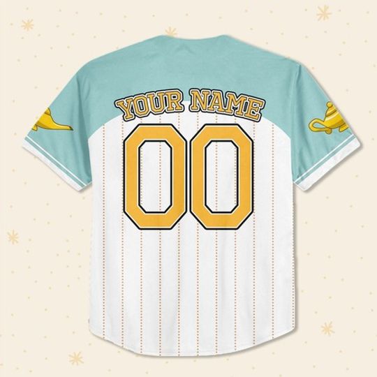 Custom Disney Princess Jasmine Aladdin, Custom Name Disney Game Baseball Jersey