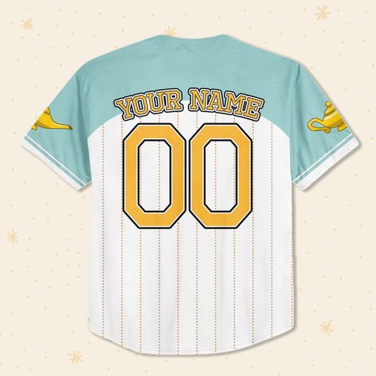 Custom Disney Princess Jasmine Aladdin, Custom Name Disney Game Baseball Jersey