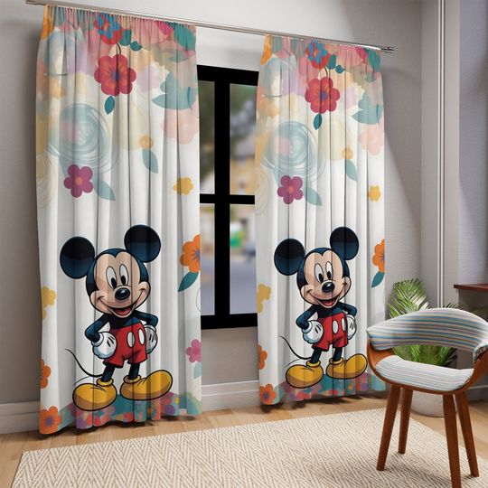 Mickey Mouse Curtains,Mickey Mouse Nursery Curtains,Mickey Mouse Decor,Disneyland Curtains