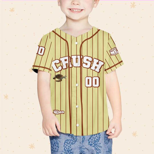 Personalize Finding Nemo Crush Sea Turtle Jersey, Disney Baseball Jersey