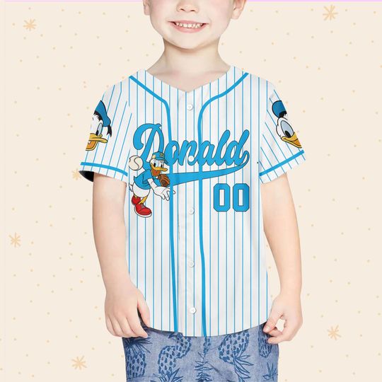 Personalize Disney Donald Duck Baseball Jersey, Personalized Disney Baseball