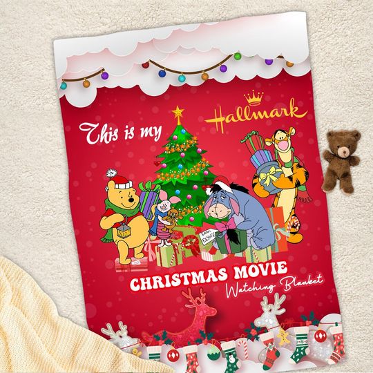 Disney Christmas Winnie the Pooh Blanket
