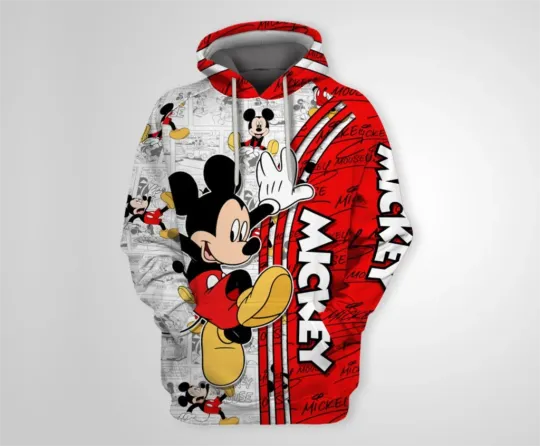 Disney Mickey Mouse Red 3D Hoodie