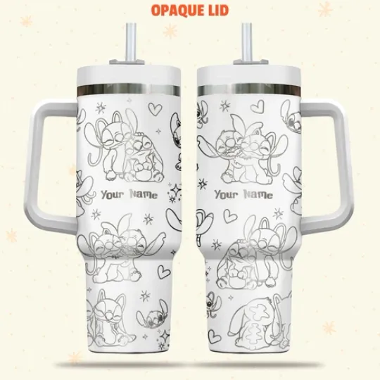Custom Disney Stitch and Angel Lover Tumbler