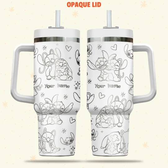 Custom Disney Stitch and Angel Lover Tumbler