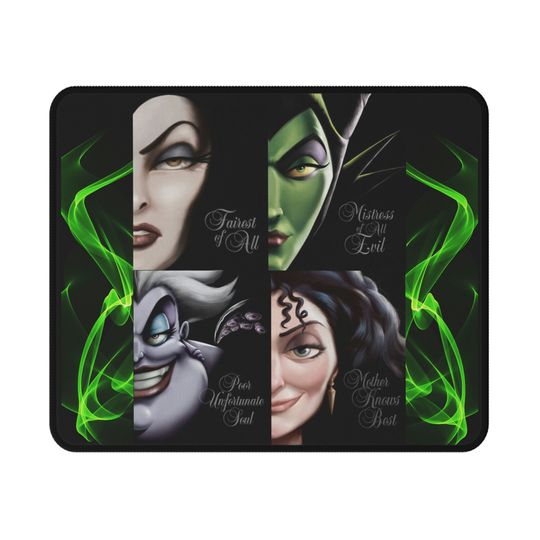 Disney Villains Evil Queen, Maleficent, Ursula, Mother Gothel Mouse Pad