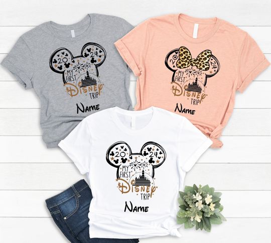 Custom Name My First Disney Trip 2024 Shirt, Personalized Disney Vacation Shirt