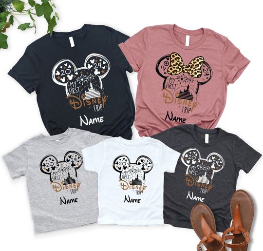 Custom Name My First Disney Trip 2024 Shirt, Personalized Disney Vacation Shirt