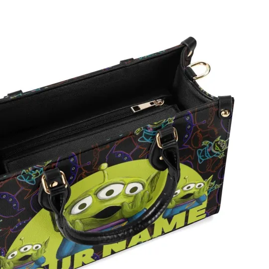Personalized Aliens Toy Story Leather Handbag, Disney Leather