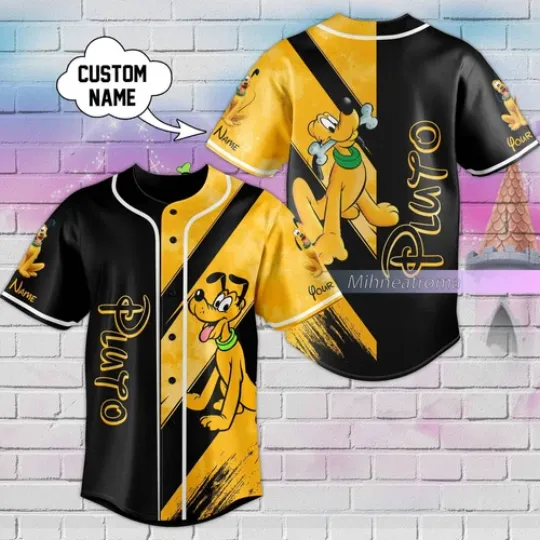 Personalized Pluto Dog Baseball Shirt, Disney Pluto Jersey