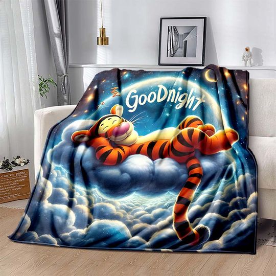 6 Size Warm Soft Disney Winnie The Pooh Print Blanket Fluffy Throw Blanket