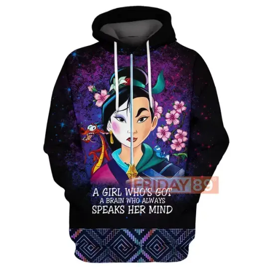 2024 Disney Princess Mulan 3d Hoodie