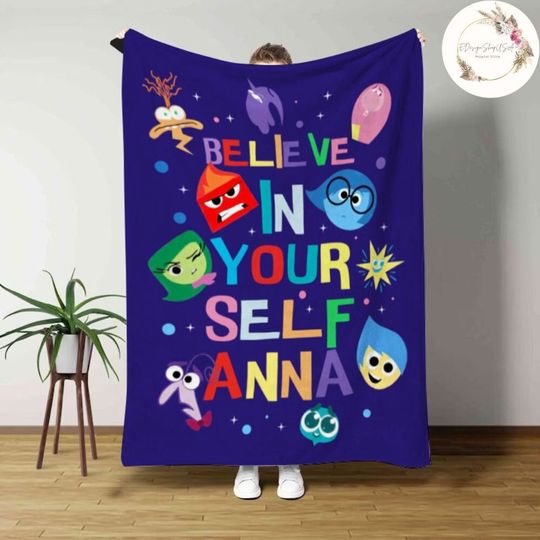 Personalized Disney Pixar Inside Out Blanket, Inside Out 2 Movie 2024 Blanket