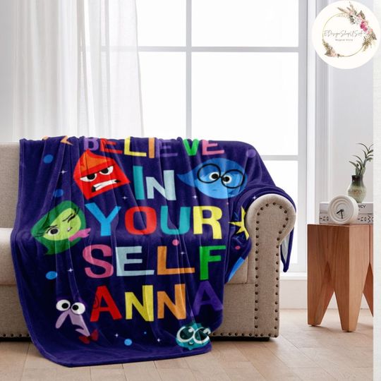 Personalized Disney Pixar Inside Out Blanket, Inside Out 2 Movie 2024 Blanket