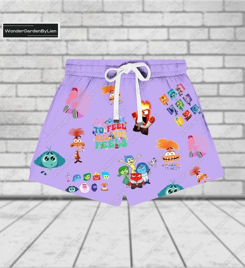 Inside Out 2 Tshirt Short Set, Inside Out 2 Character T-Shirt, Disney Pixar Pajamas