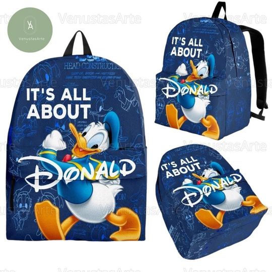 Donald Duck Backpack, Donald Student Backpack, Disneyland Backpack
