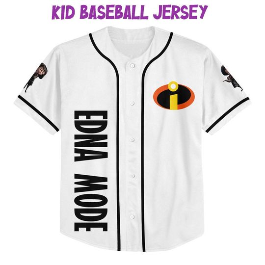 Personalized Disney The Incredibles Edna Mode Baseball Jersey