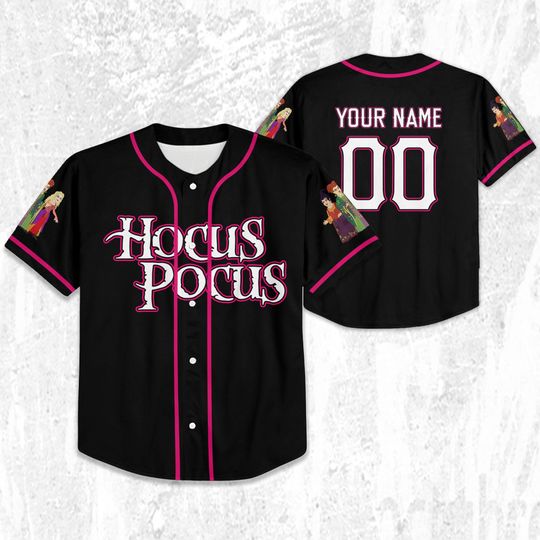 Personalized Hocus Pocus Sanderson Sisters Black Jersey, Disney Baseball Jersey