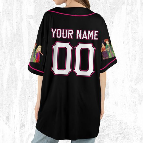 Personalized Hocus Pocus Sanderson Sisters Black Jersey, Disney Baseball Jersey