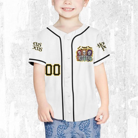 Personalized Hocus Pocus Skeleton Coffee White Jersey, Disney Baseball Jersey