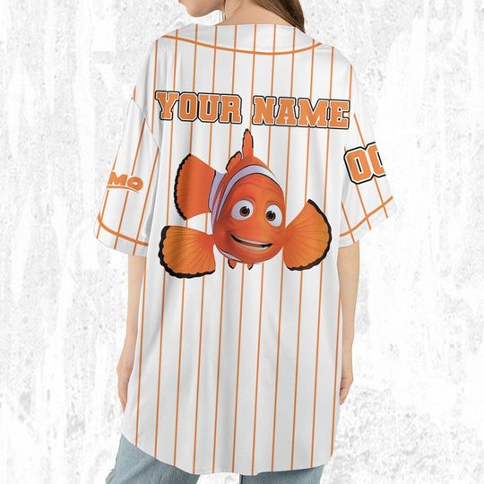 Personalize Finding Nemo Marlin Jersey, Disney Baseball Jersey Sports