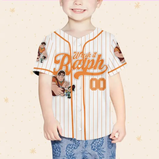 Custom Disney Wreck it Ralph Friendship Simple Stripe, Custom Baseball Jersey