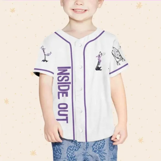 Personalized Disney Inside Out Fear, Disneyland Baseball Jersey, Inside Out 2