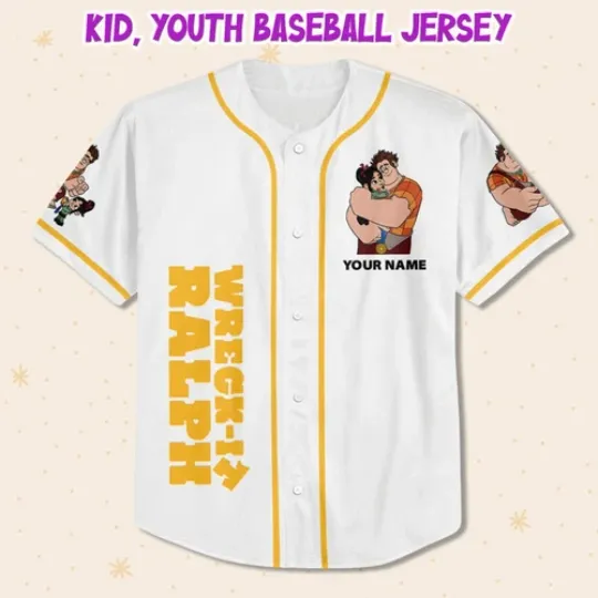 Custom Disney Wreck it Ralph Friendship Simple, Custom Baseball Jersey
