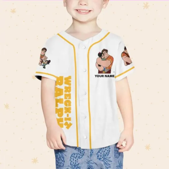 Custom Disney Wreck it Ralph Friendship Simple, Custom Baseball Jersey