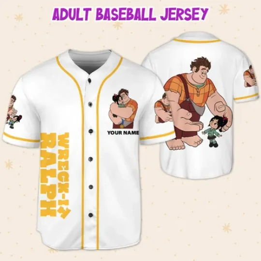 Custom Disney Wreck it Ralph Friendship Simple, Custom Baseball Jersey