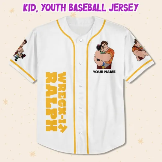 Custom Disney Wreck it Ralph Friendship Simple, Custom Baseball Jersey