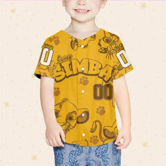 Personalize Simba the Lion King Disney, Custom Disney Baseball Jersey