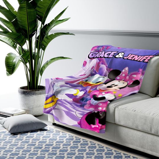 Custom Name Disney Character Blanket, Minnie And Daisy Blanket, Disney Lover Gift