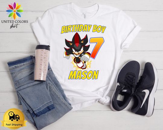 Sonic Shadow The Hedgehog Birthday Shirt, Custom Birthday Shirt