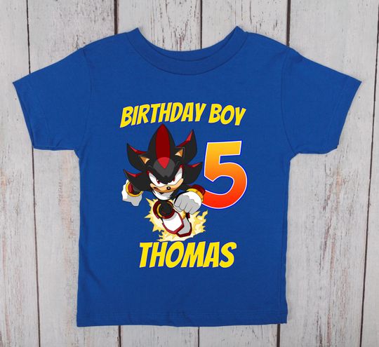 Sonic Shadow The Hedgehog Birthday Shirt, Custom Birthday Shirt