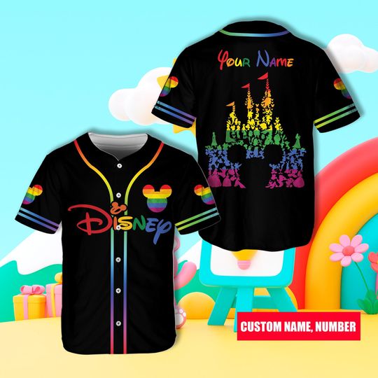 Custom Name Disneyy Pride Month Baseball Jersey, Ddisneyland Baseball Jersey